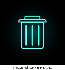 Bin neon icon. Simple thin line, outline vector of web icons for ui and ux, website or mobile application