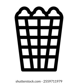 Bin office icon with simple and line style