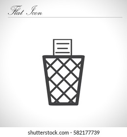 Bin office trash. Flat Icon.