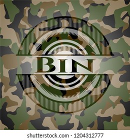 Bin on camo texture