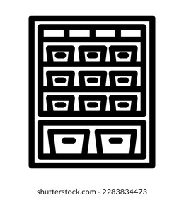 bin organizer home interior line icon vector. bin organizer home interior sign. isolated contour symbol black illustration