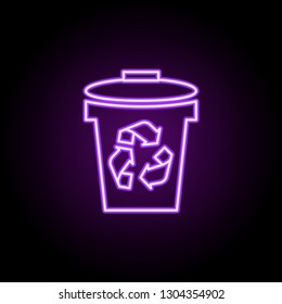 bin outline icon. Elements of Cargo logistic in neon style icons. Simple icon for websites, web design, mobile app, info graphics