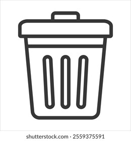 Bin Outline Icon Vector Illustration