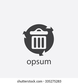bin recycle cut identity template icon design element