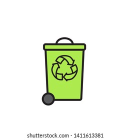 bin, recycle icon logo design