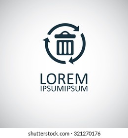 bin recycle icon, on white background
