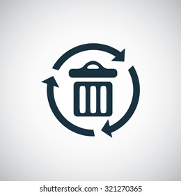bin recycle icon, on white background
