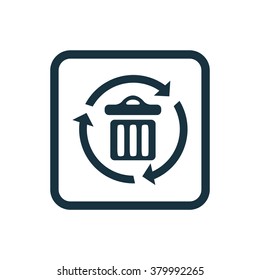 bin recycle icon, on white background