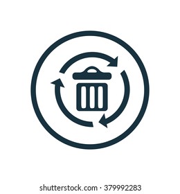 bin recycle icon, on white background