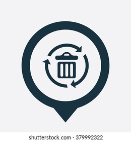 bin recycle icon, on white background