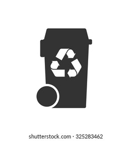 bin with recycle symbol