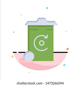 Bin, Recycling, Energy, Recycil bin Abstract Flat Color Icon Template