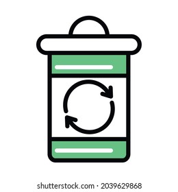 bin recycling green isolated icon