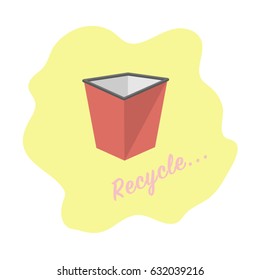 A bin represents meaning of recycle. Vector Illustration.