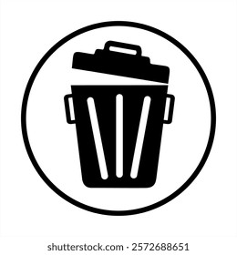 Bin, rubbish can icon. Trash can vector illustration. Web icon, delete button. Delete symbol flat style computer on white background