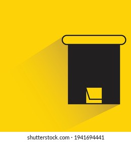 bin with shadow on yellow background