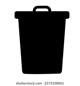 Bin silhouette vector icon sign symbol illustration design.
