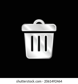 Bin silver plated metallic icon