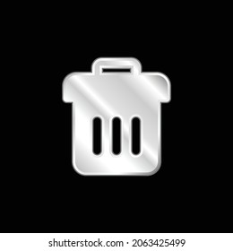 Bin silver plated metallic icon