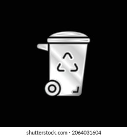 Bin silver plated metallic icon