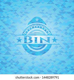 Bin sky blue mosaic emblem
