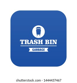Bin street icon blue vector isolated on white background