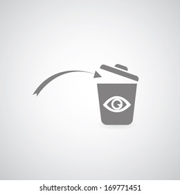 bin symbol on gray background 