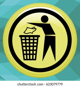 bin symbol on gray background