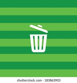 bin symbol on green background 
