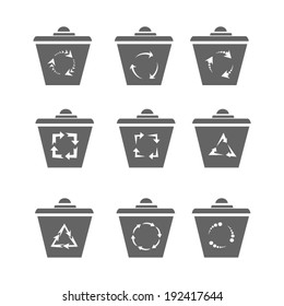 bin symbol on white background