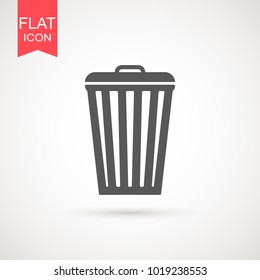 Bin symbol vector. Vintage symbol set for use. Trendy Flat style for graphic design, Web site, UI.