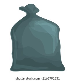 Bin trash bag icon cartoon vector. Garbage waste. Dustbin sack
