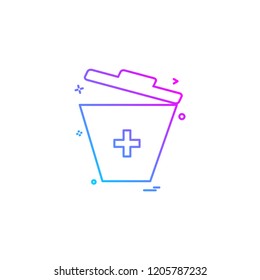 bin trash bucket garbage dust-bin recycle-bin icon vector design