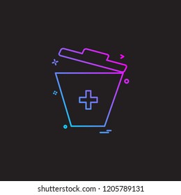bin trash bucket garbage dust-bin recycle-bin icon vector design