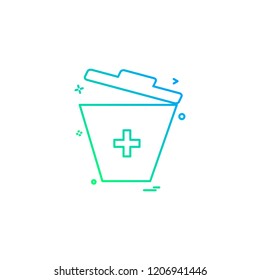 bin trash bucket garbage dust-bin recycle-bin icon vector design