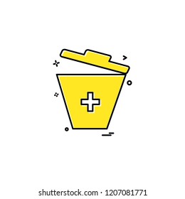 bin trash bucket garbage dust-bin recycle-bin icon vector design