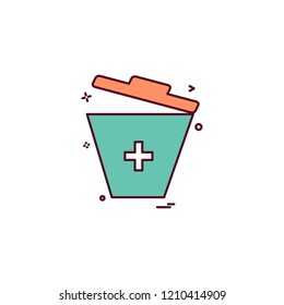 bin trash bucket garbage dust-bin recycle-bin icon vector design