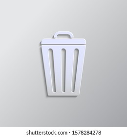 Bin, trash, can paper style, icon. Paper style vector icon.