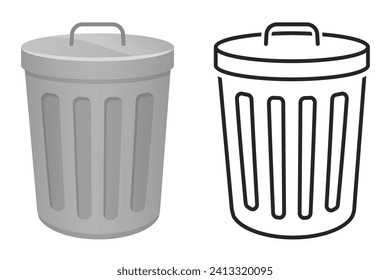 bin or trash isolated icons
