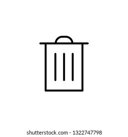 Bin trash linear icon, delete symbol