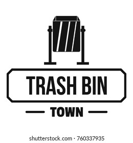 Bin trash town logo. Simple illustration of bin trash town vector logo for web