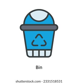 Vector Bin   Rellenar ilustración de diseño de iconos de esquema. Símbolo de cocina y hogar sobre fondo blanco archivo EPS 10