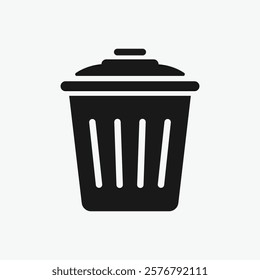 Bin vector icon. Black illustration isolated on white background for graphic and web design.