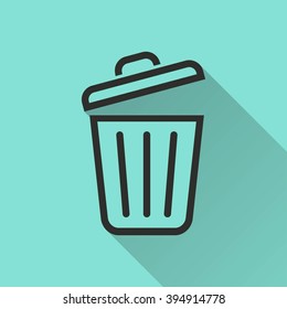 Bin    vector icon. Black  illustration isolated on green  background for graphic and web design.