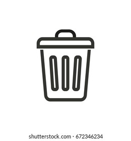 Bin vector icon. Black illustration isolated on white background for graphic and web design.