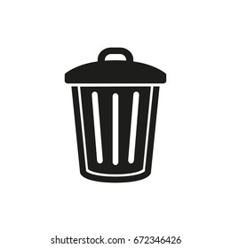 Bin vector icon. Black illustration isolated on white background for graphic and web design.