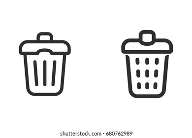 Bin vector icon. Black illustration isolated on white background for graphic and web design.