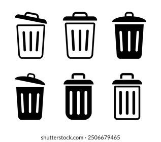 Bin vector icon designs set