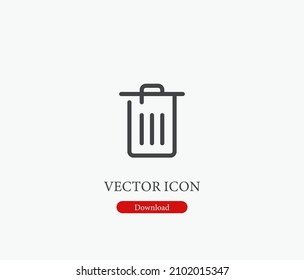 Bin vector icon. Editable stroke. Symbol in Line Art Style for Design, Presentation, Website or Apps Elements, Logo. Pixel vector graphics - Vector