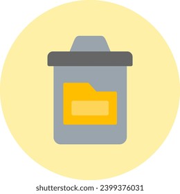 Bin Vector Icon Flat Circle Style